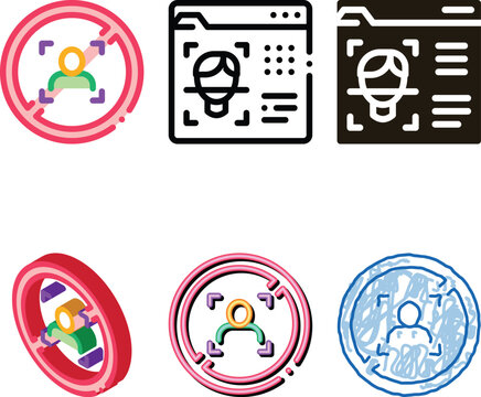 human photo crossed out sign icon vector. series human photo crossed out sign sign. color symbol