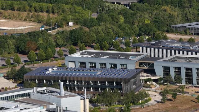 Aerial view of Wellcome Genome Campus research hub