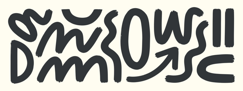 Hand drawn lettering with wavy flourishes black ink on transparent surface