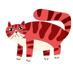Cute Red Striped Tabby Cat Standing