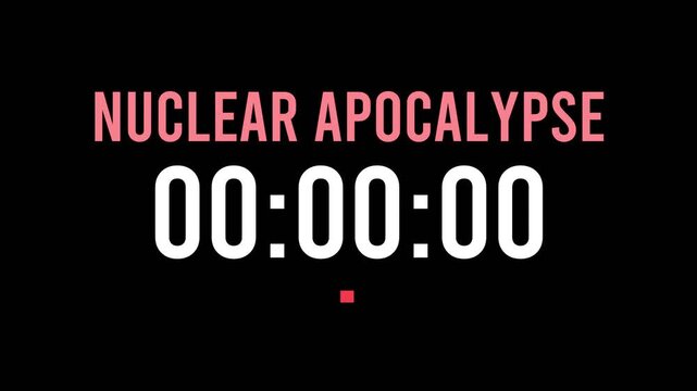 Nuclear Apocalypse is about to happen soon. Upcoming nuclear apocalypse, approaching in the near future. Nuclear Apocalypse almost here, in a short time.