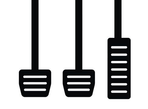 Manual Car Pedals Icon for Automotive Driving and Vehicle Control Illustration  
