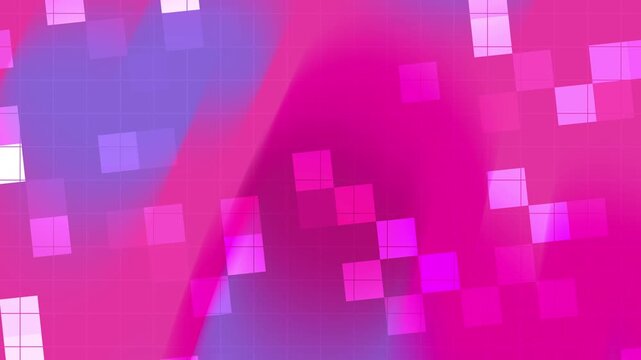 Glowing magenta and purple digital mosaic animation background