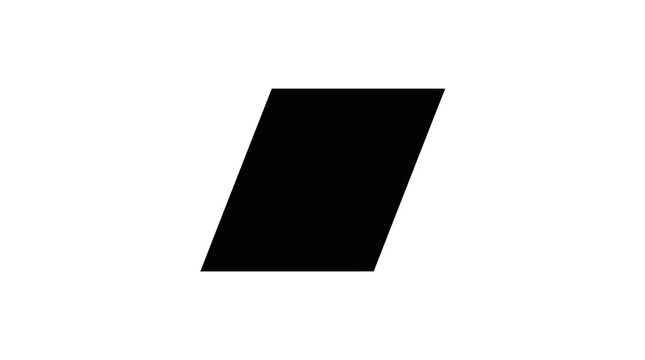Black parallelogram silhouette on white background simple geometric shape