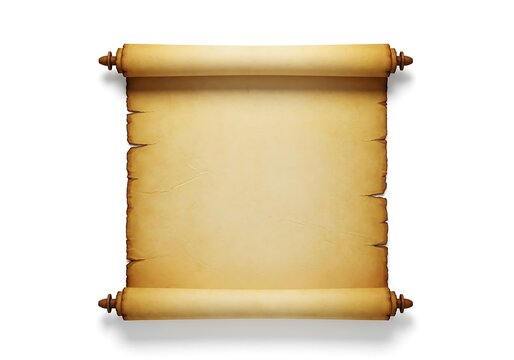 Blank old vintage paper scroll with wooden rollers
