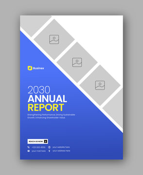Brochure cover or annual report flyer design template for corporate business agency