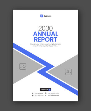 Brochure cover or annual report flyer design template for corporate business agency