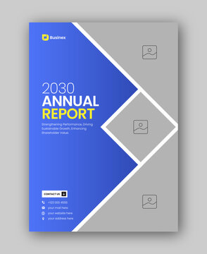 Brochure cover or annual report flyer design template for corporate business agency