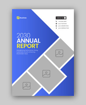 Brochure cover or annual report flyer design template for corporate business agency