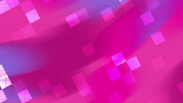 Fluid magenta and purple waves with shimmering digital pixel flow