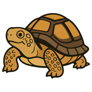 Small brown turtle cartoon illustration