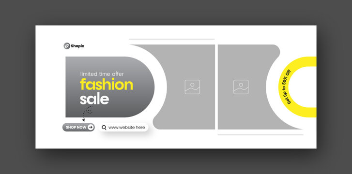  Fashion sale social media Facebook cover web banner design template
