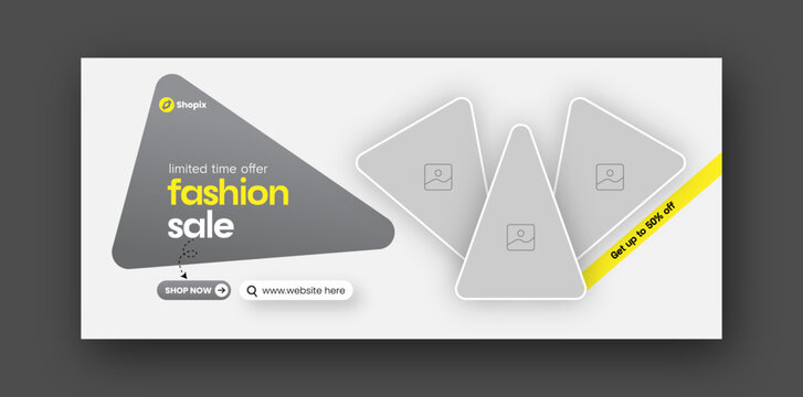  Fashion sale social media Facebook cover web banner design template