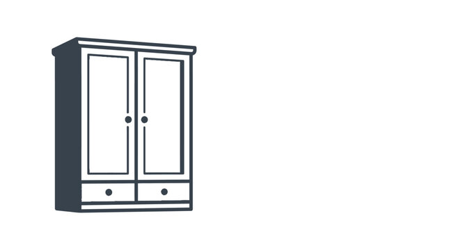 Minimalist double door cabinet with drawers for storage solution