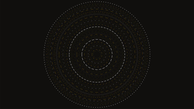 Gold Dashed Concentric Rings Abstract Background