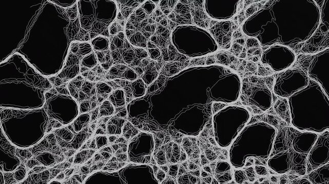 Monochrome Fibrous Network with Central Void