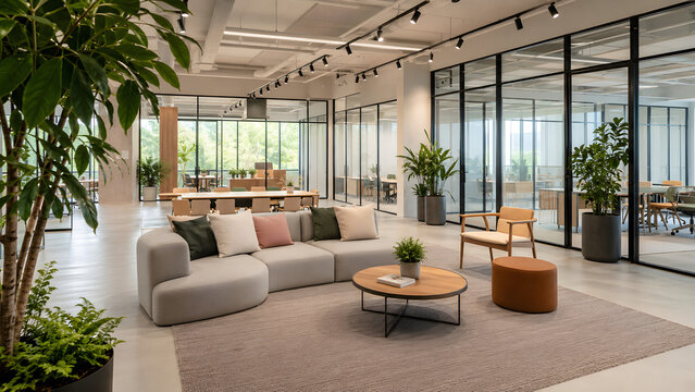 Modern Collaborative Office Lounge Interior