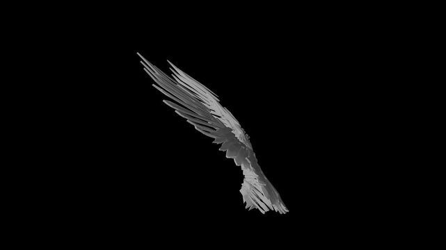 Angel Wings as side view flapping and animated