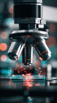 A high-tech microscope captures stunning close-ups of scientific exploration and discovery showcasing vibrant colors and intricate details in action.