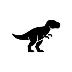 Dinosaur tyrannosaurus rex roaring prehistoric wildlife solid black silhouette vector icon © EngAhmedPixel