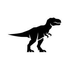 Dinosaur tyrannosaurus rex walking prehistoric wildlife solid black silhouette vector icon © EngAhmedPixel
