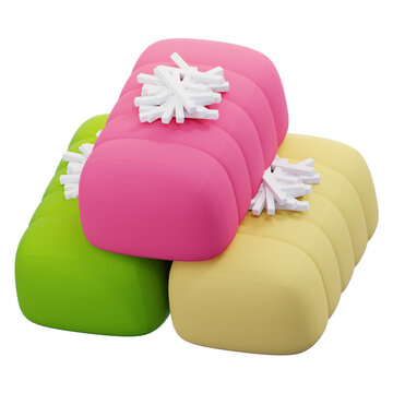 Getuk Indonesian Cassava Cakes 3d Illustration