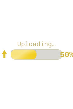 ZIP compression progress bar with archive icon. Isolated transparent PNG loading bar overlay for Photoshop and video.