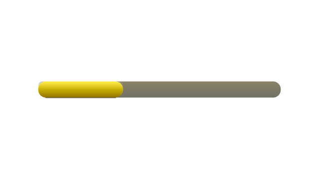Progress bar with blinking cursor at fill edge. Isolated transparent PNG loading bar overlay for Photoshop and video.