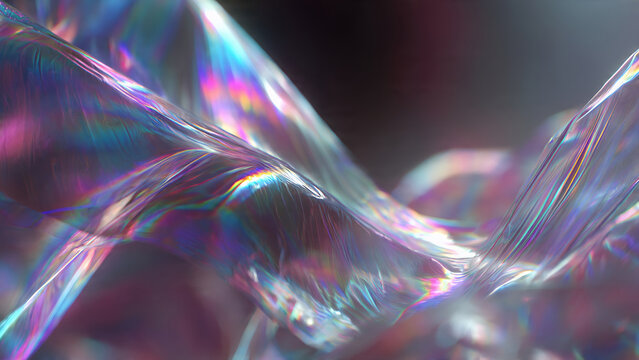 Colorful Soap Bubble Surface with Iridescent Reflections.