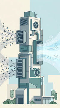 Direct air capture system removing carbon dioxide from atmosphere