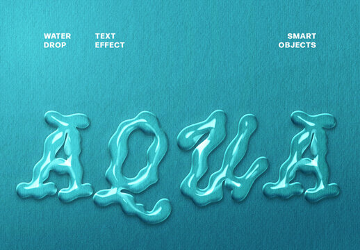 Water Drop Text Effect For Poster And Branding Design