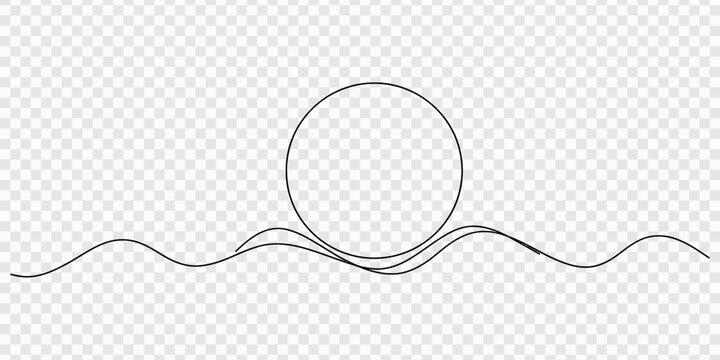 circle continuous one line drawing, Hand drawn circle on white background, outline illustration, Continuous one line circle stroke, Hand drawn circle frame on white background, Continuous one line 