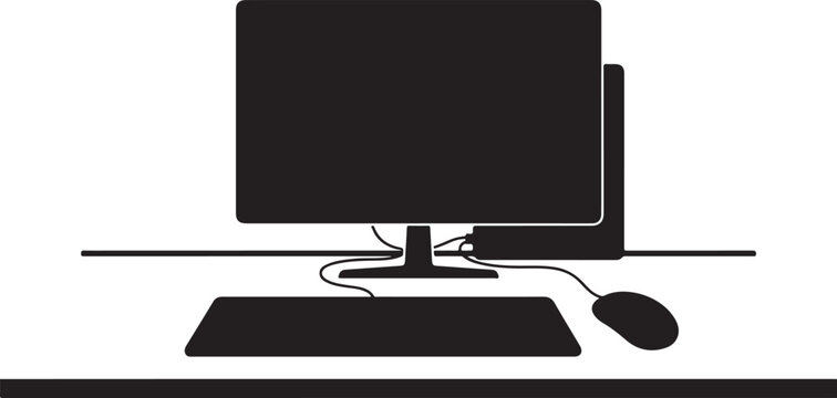 Minimalist computer setup with monitor and mouse