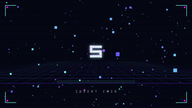 Retro Arcade Countdown Timer with 8-bit Pixel Art Style