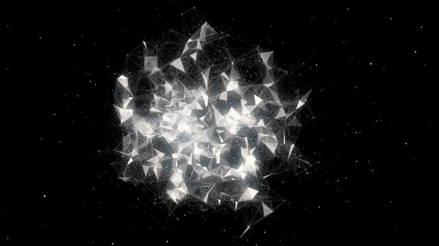 An abstract connected Galaxy with shredded and broken look