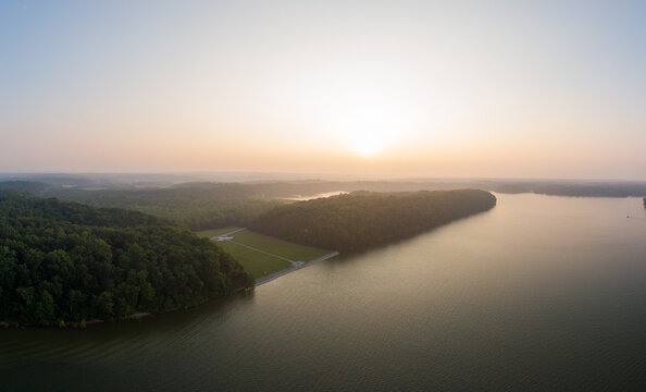 Hazy Lake Monroe Aerial Images