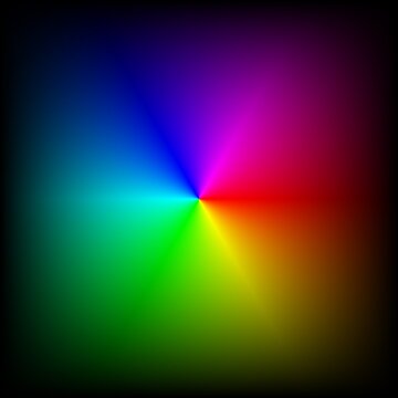 Seamless Radial Rainbow Gradient on Black