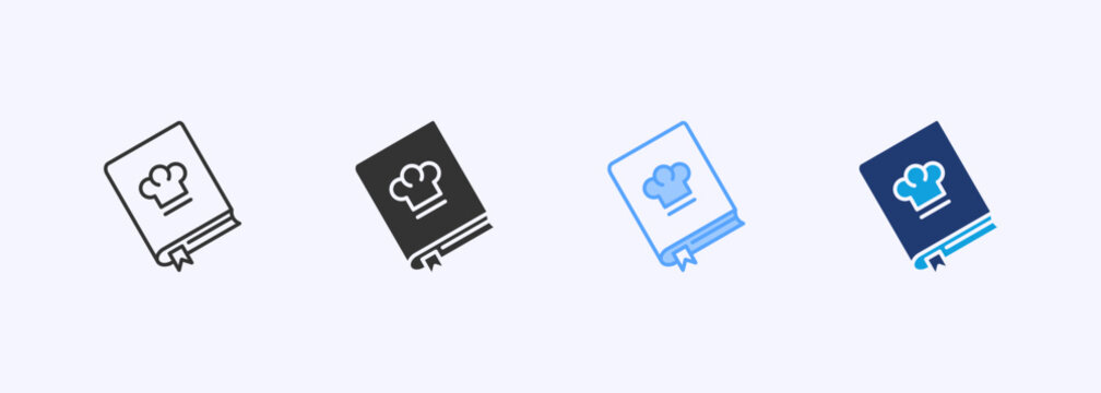 Cookbook Icon Set Multiple Style Collection Illustration