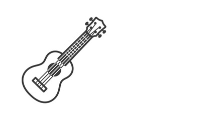 Fototapeta premium Ukulele string instrument simple outline illustration musical object