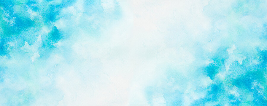 Blue abstract watercolor background for web banners design