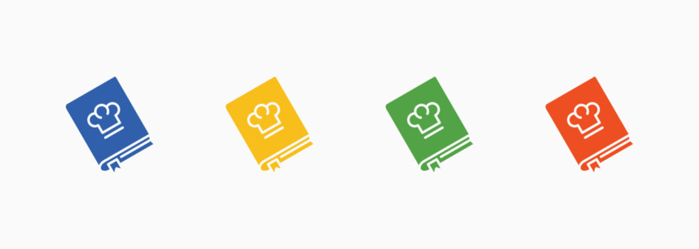 Cookbook Icon Set Color Multiple Style Collection Illustration