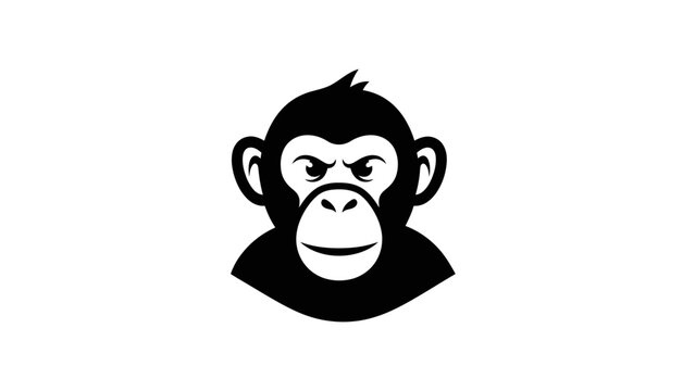 Chimpanzee monkey head mascot logo graphic.
