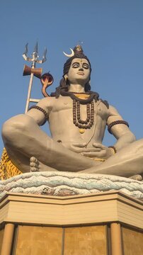 Giant Lord Shiva statue at Chhatikara Vrindavan Dham


