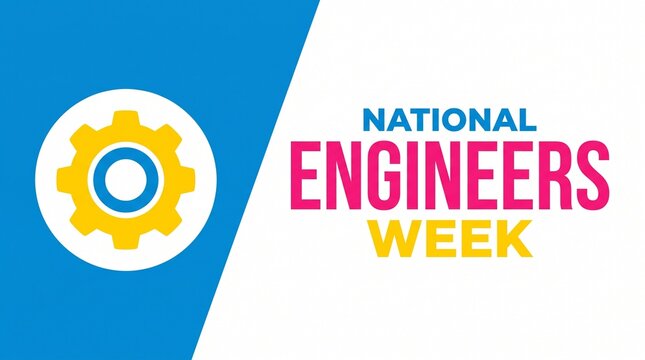National Engineers Week Vector Design Banner with Gear Icon