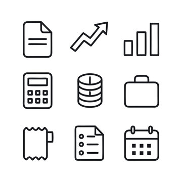 Business people, human resources, office management - thin line web icon set. Outline icons collection. Simple vector illustration