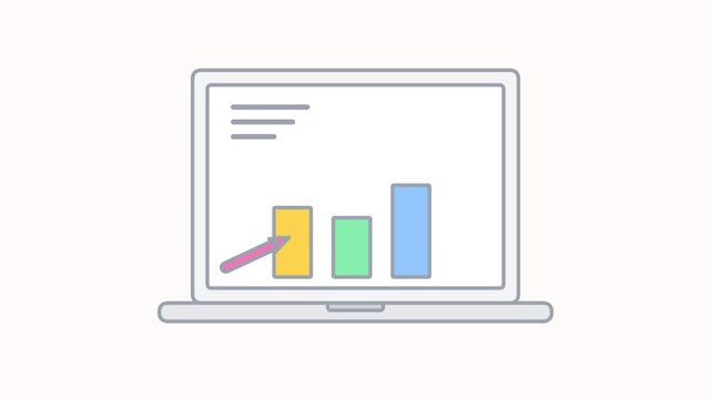 Analytics laptop displaying data charts on a green screen for motion graphics work