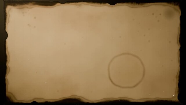 Descending scrolls revealing aged parchment on dark backdrop, showcasing faint stamp, dust drifting