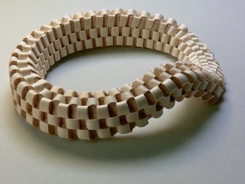 Abstract Woven Light Wood Texture and Design on White Background
