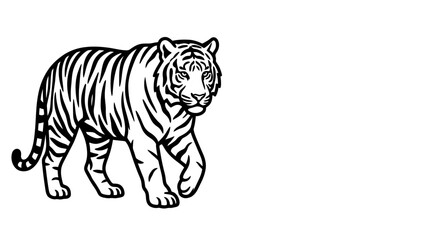 Obraz premium Majestic tiger walking powerful wild cat silhouette profile