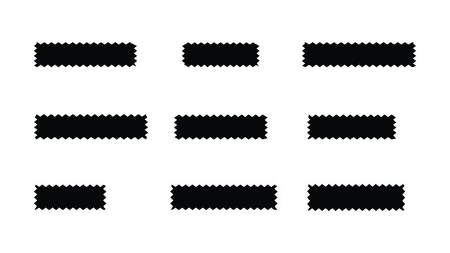 Black jagged border decorative elements set